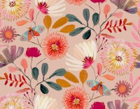 Sophisticated Botanicals blush pink papel pintado