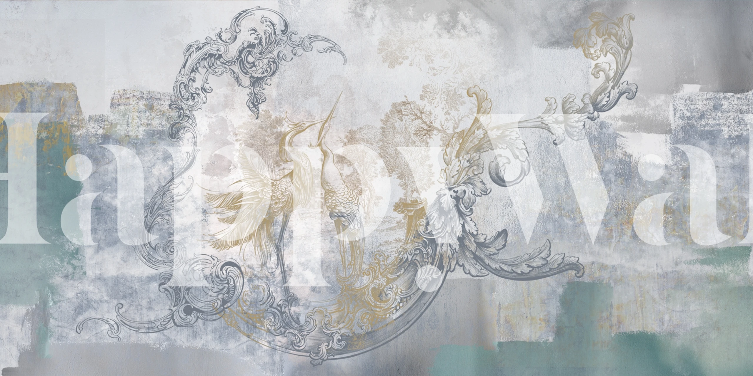 Baroque wallpaper design in a room