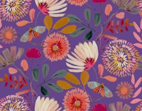 Sophisticated Botanical Purple violet Floral tapet