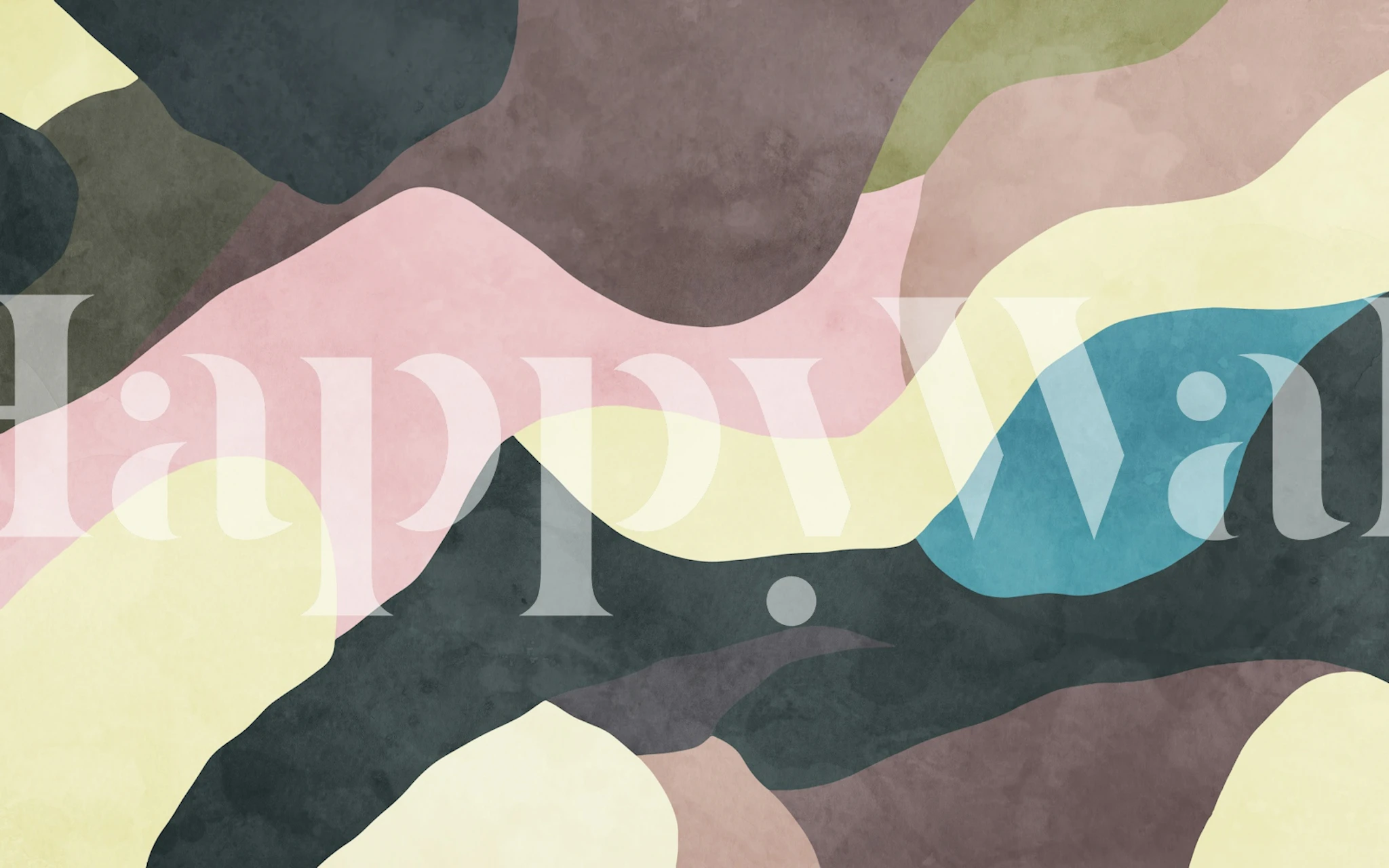 Modern Minimalist Color Blocks wallpaper in een kamer