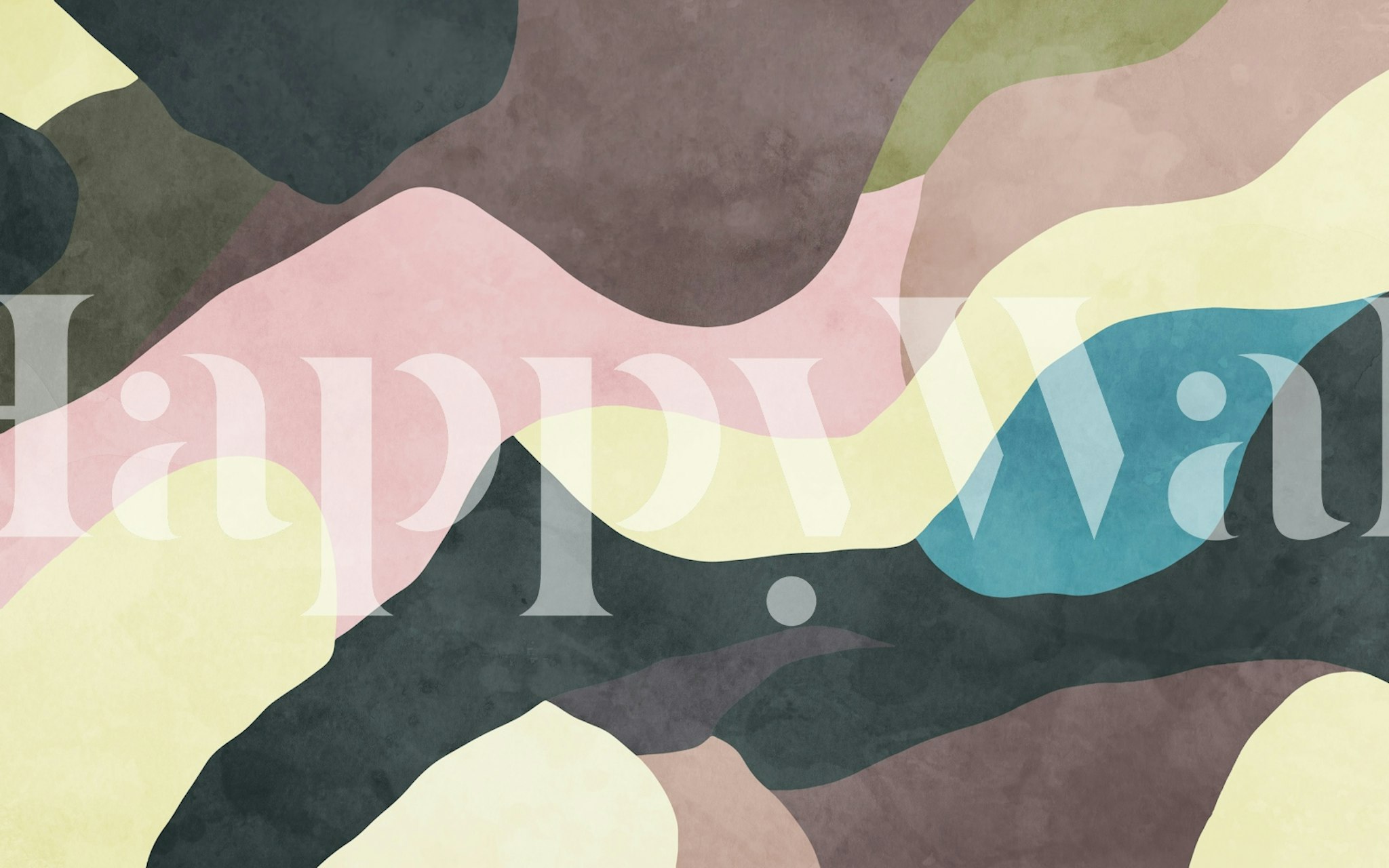 Modern Minimalist Color Blocks Tapete in einem Raum