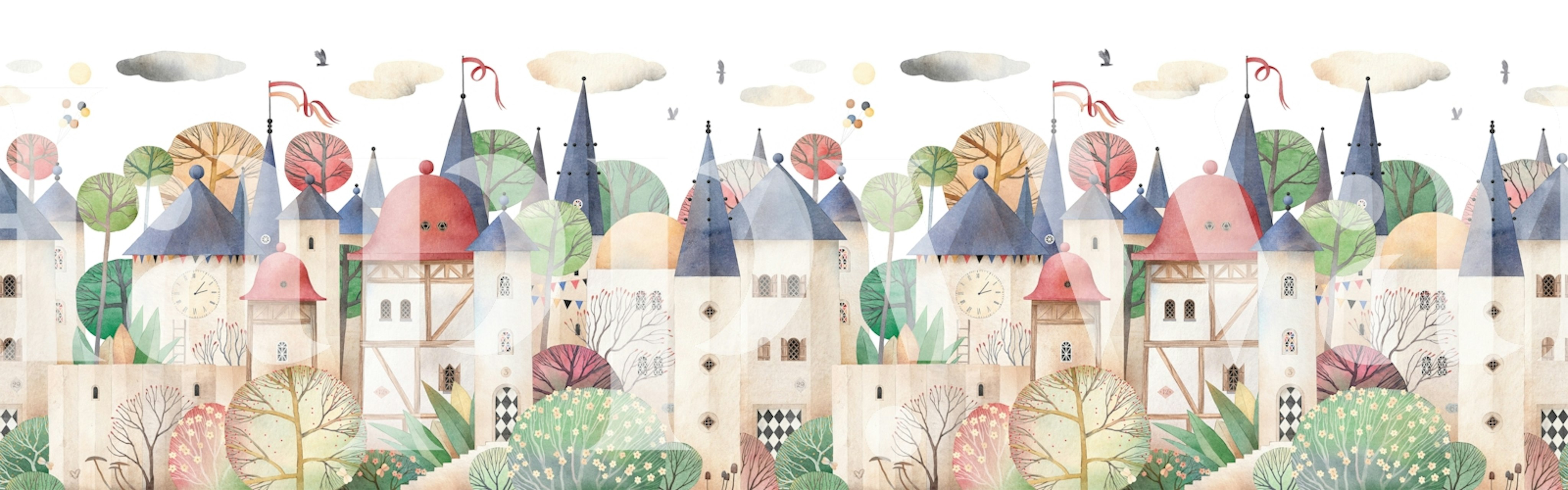 Enchanting Storybook Village design de papier peint