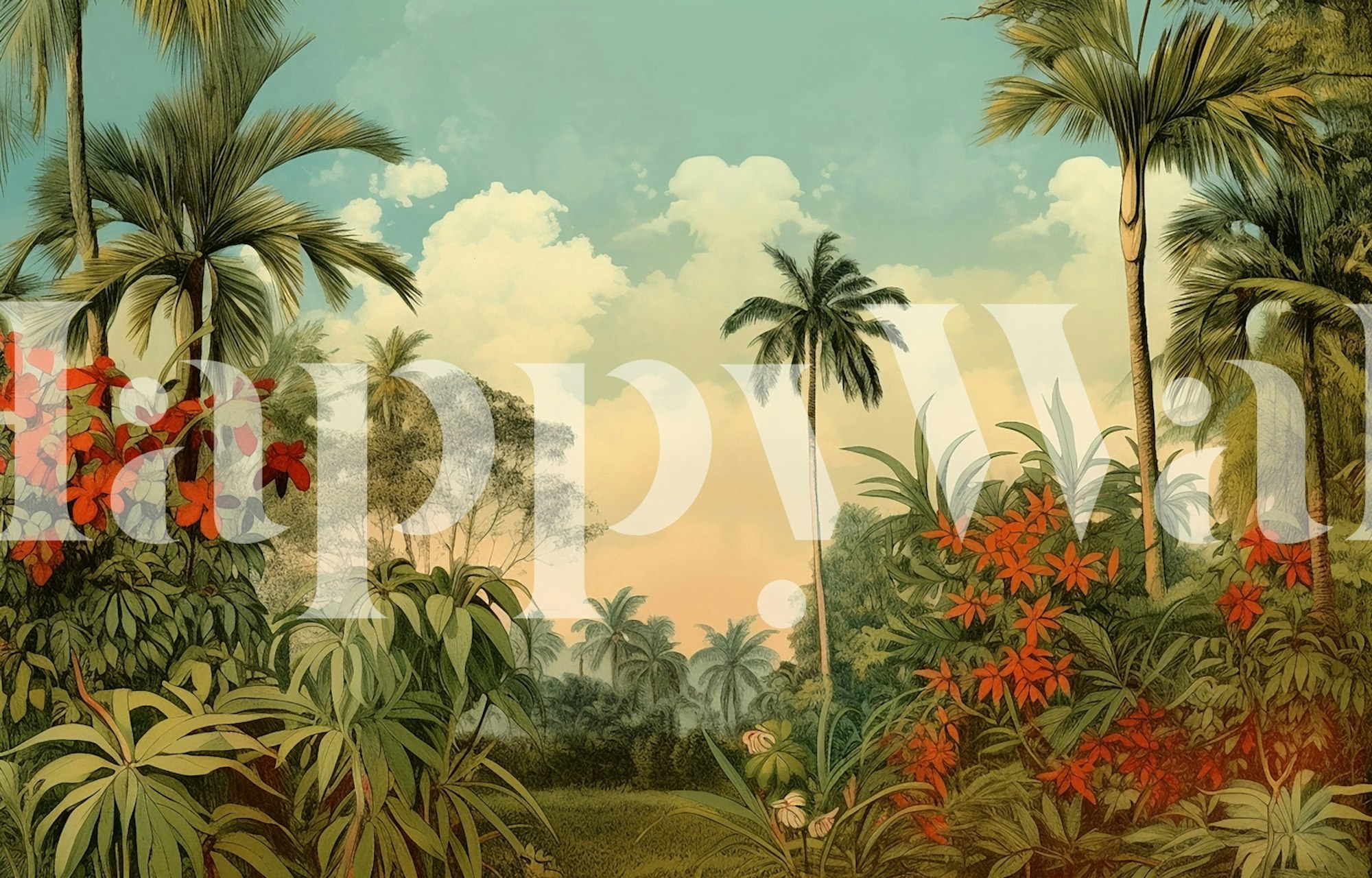 Lush Jungle Wallpaper σε στιλάτο δωμάτιο