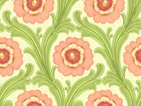 70s Dancing Flowers Light tapete