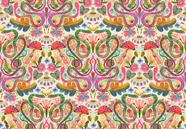 Snakes symmetric watercolor