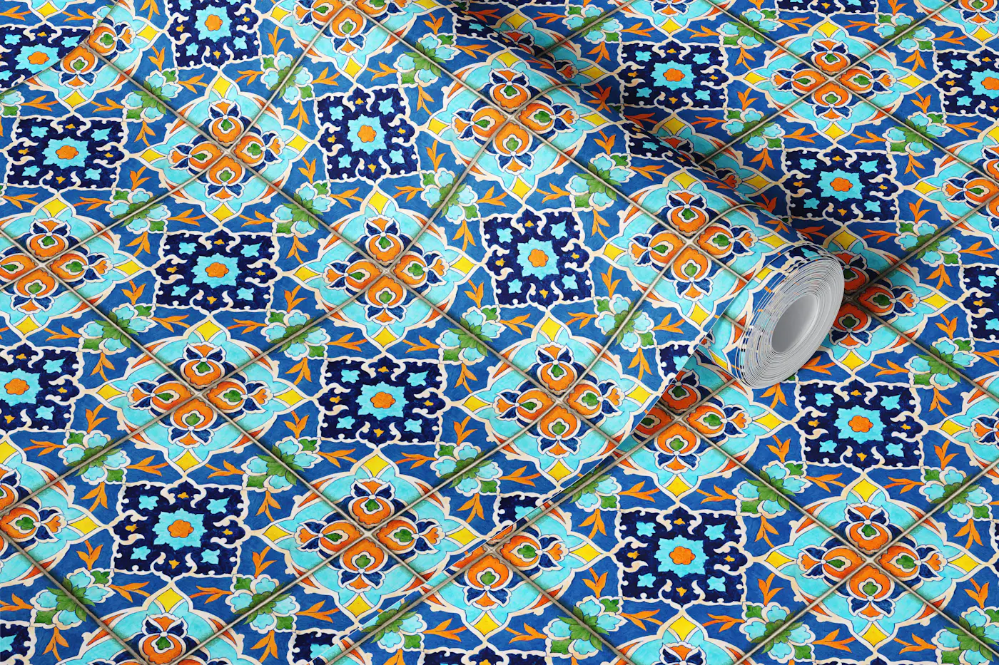 Mediterranean Italian Tiles wallpaper roll