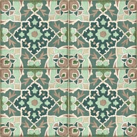 mediterranean italian tiles green carta da parati