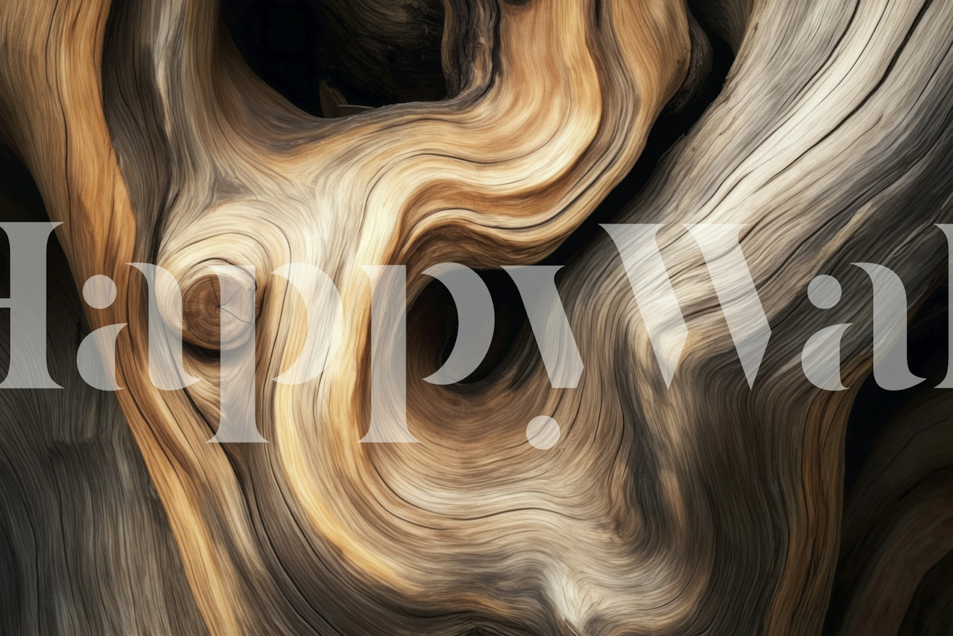 Wood grain pattern in warm brown tones wallpaper