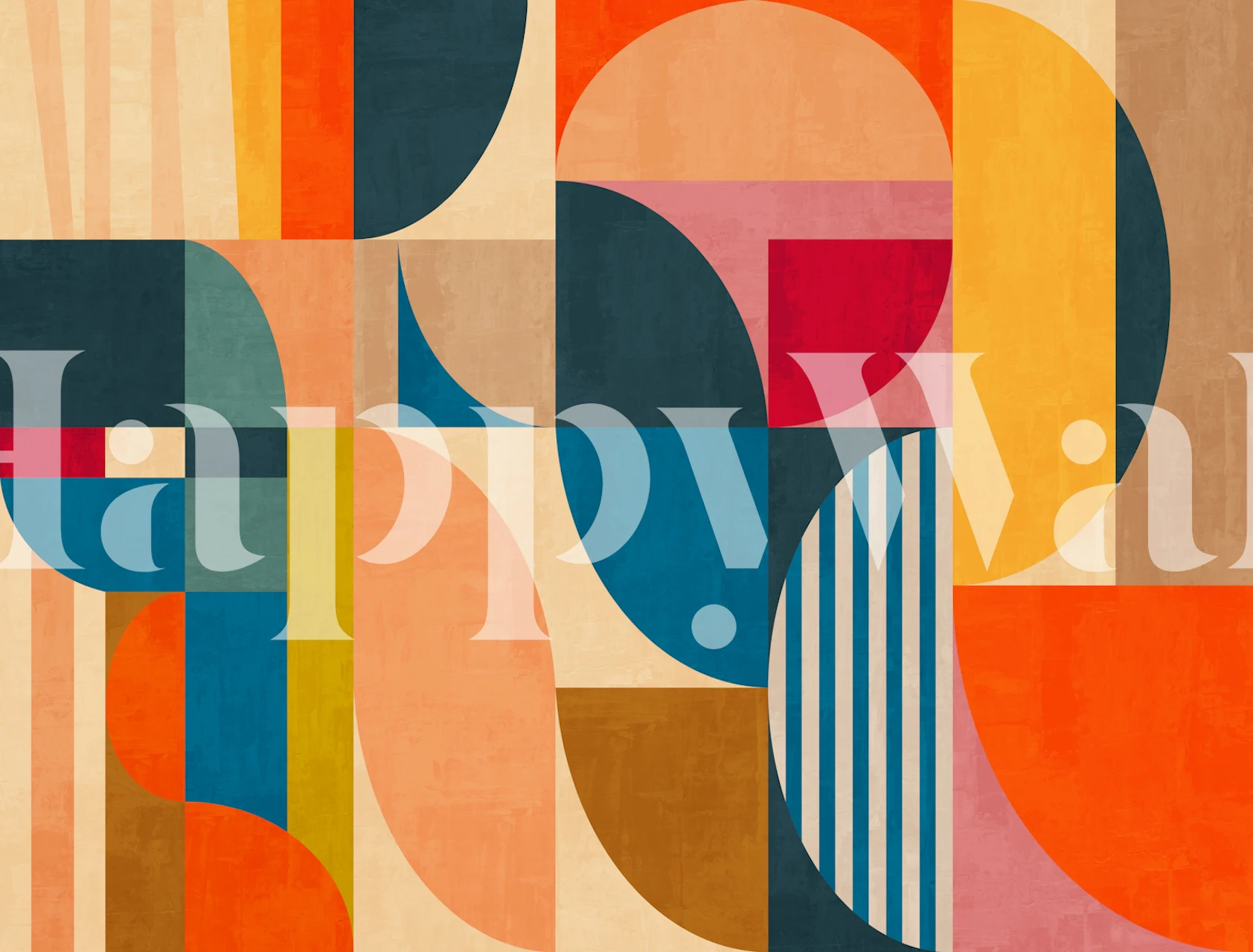 Geometric Color Harmony wallpaper in a room