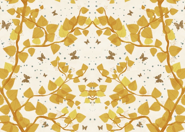 Golden Yellow Butterflies Tree