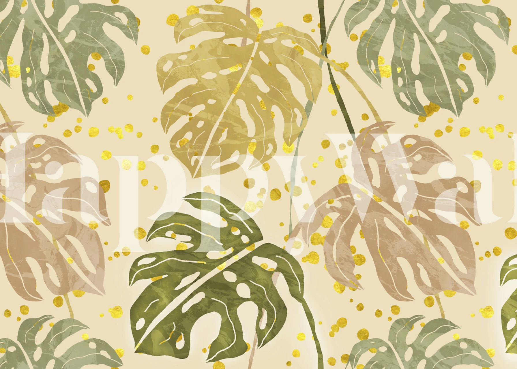 Luxury Monstera Leaves tapetti huoneessa