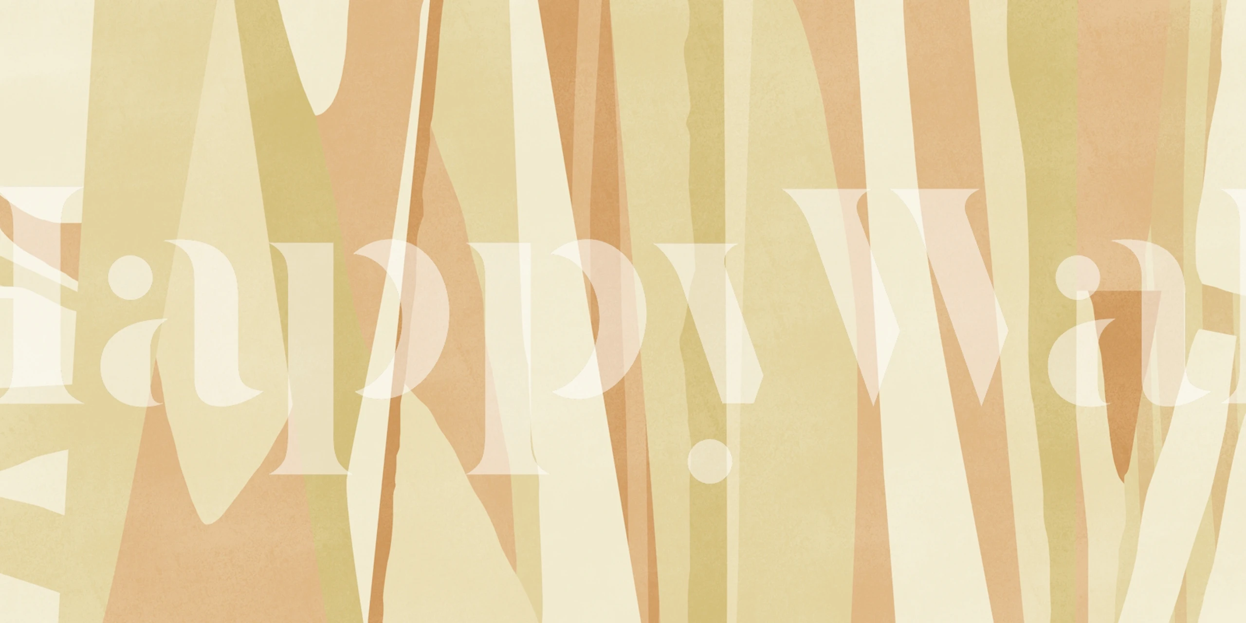 Abstract striped design in yellow and beige wallpaper