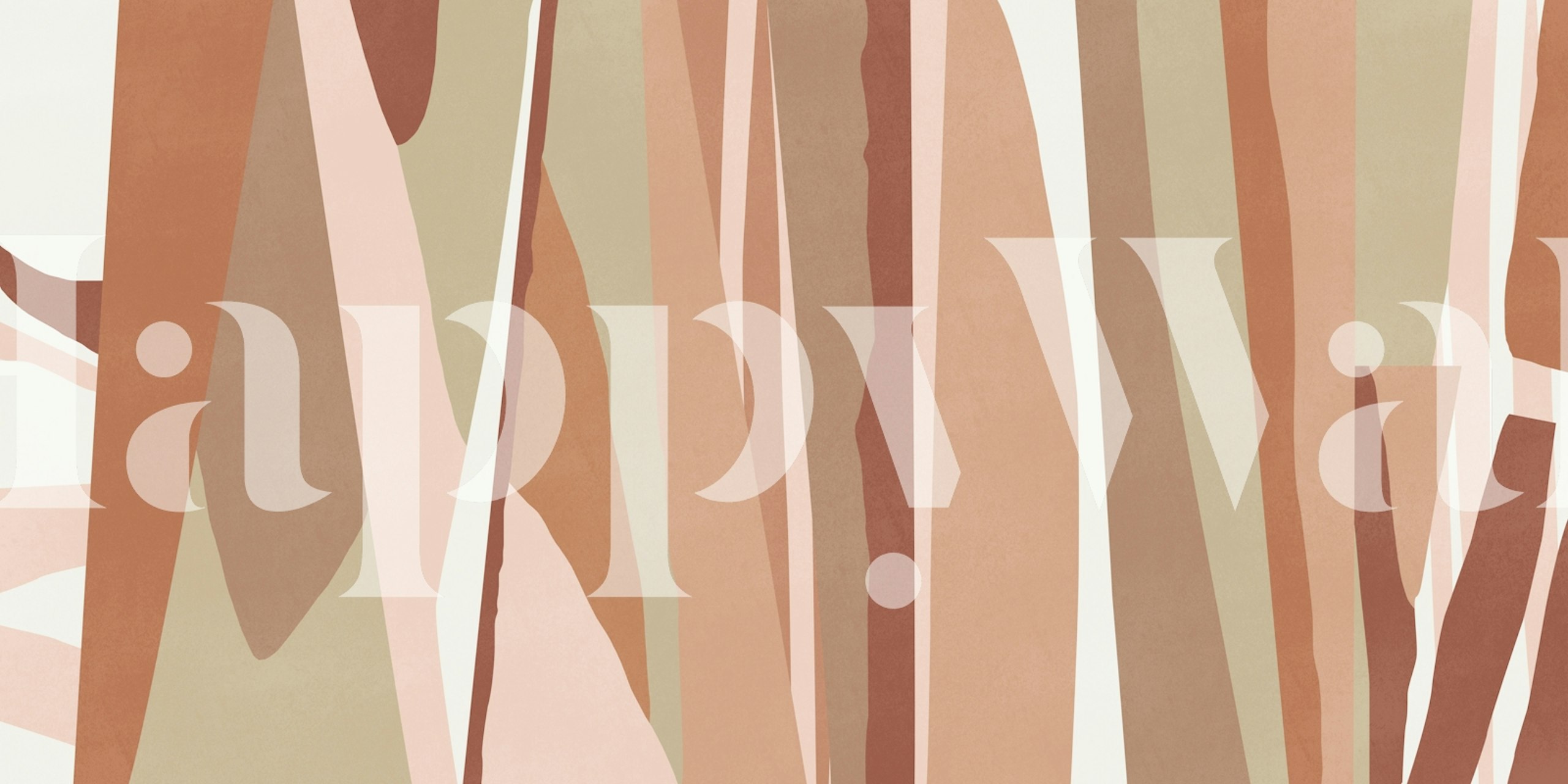 Abstract beige and pink striped wallpaper
