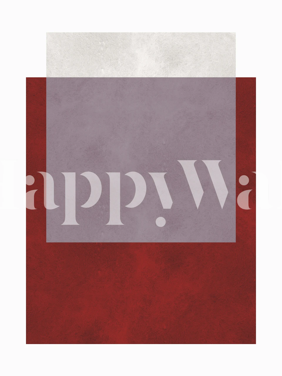 Bold geometric color block design in red, purple, and white wallpaper