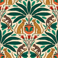Jungle Cats and Potted Palms - Tropical wallpaper