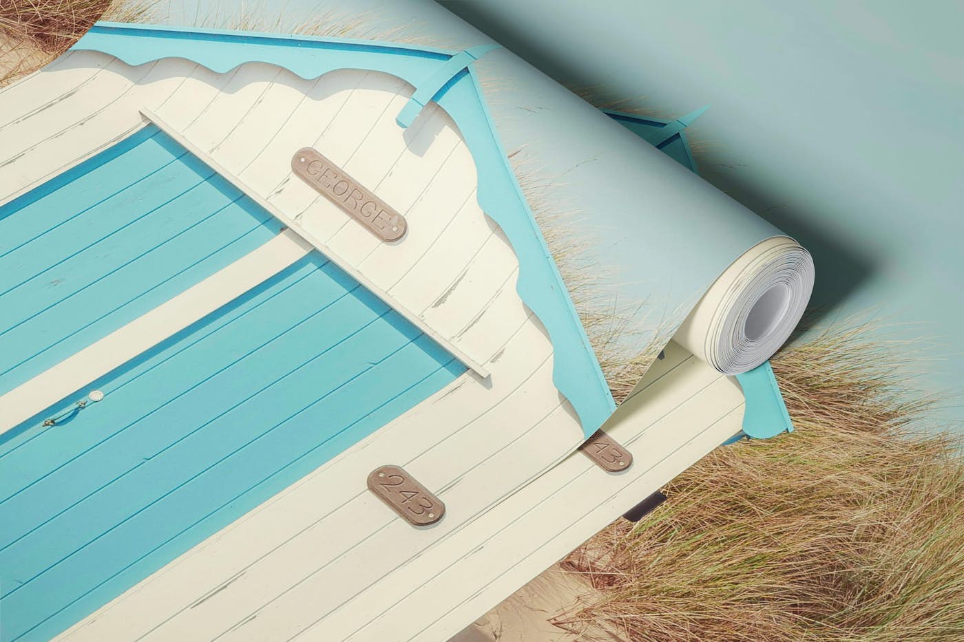 Charming Seaside Cabins wallpaper roll
