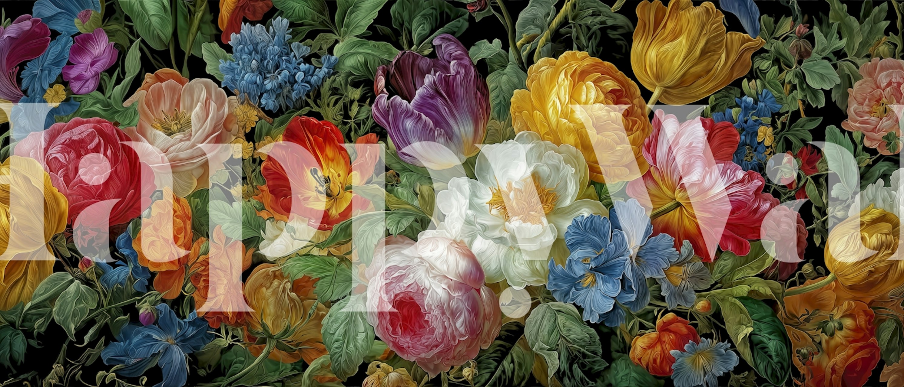 Papier peint floral vibrant dans une pièce