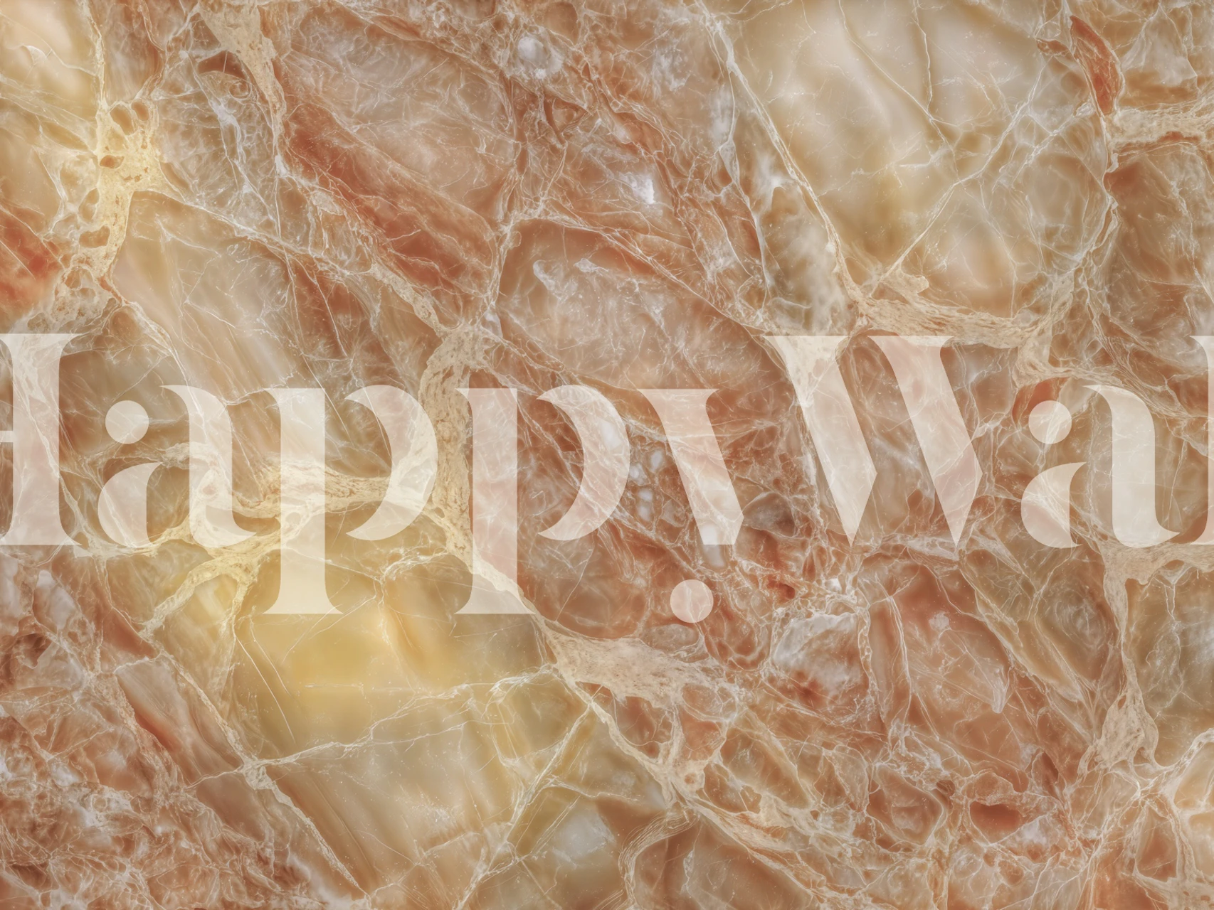 Marble pattern in warm tones of beige, peach, and cream wallpaper