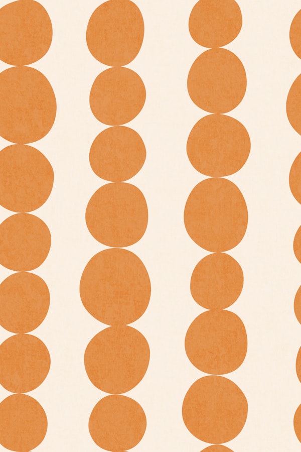 Mid Century Organic Circles Stripe - Orange