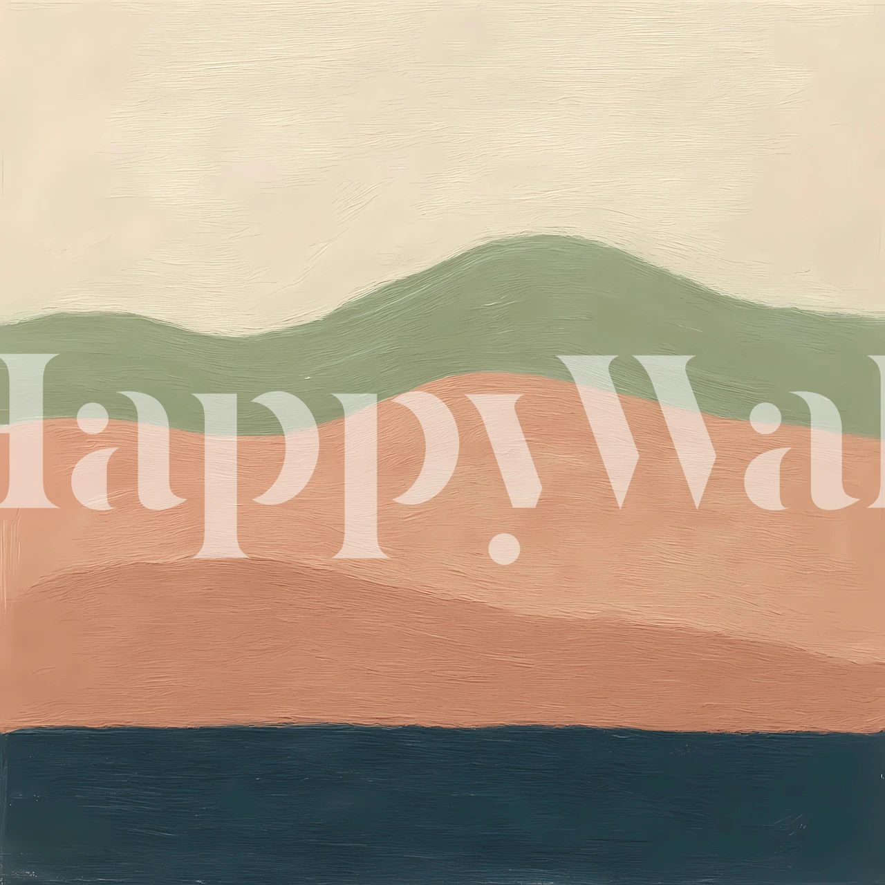 Soft pastel waves wallpaper in a room