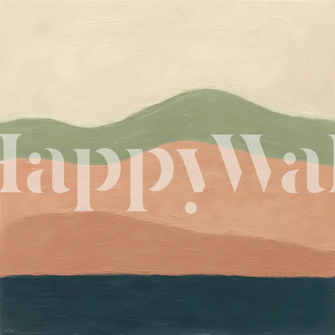 Soft pastel waves wallpaper in a room