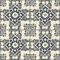 mediterranean italian tiles vintage BW carta da parati