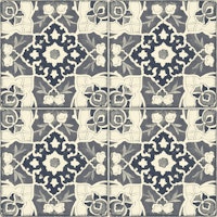mediterranean italian tiles vintage BW wallpaper