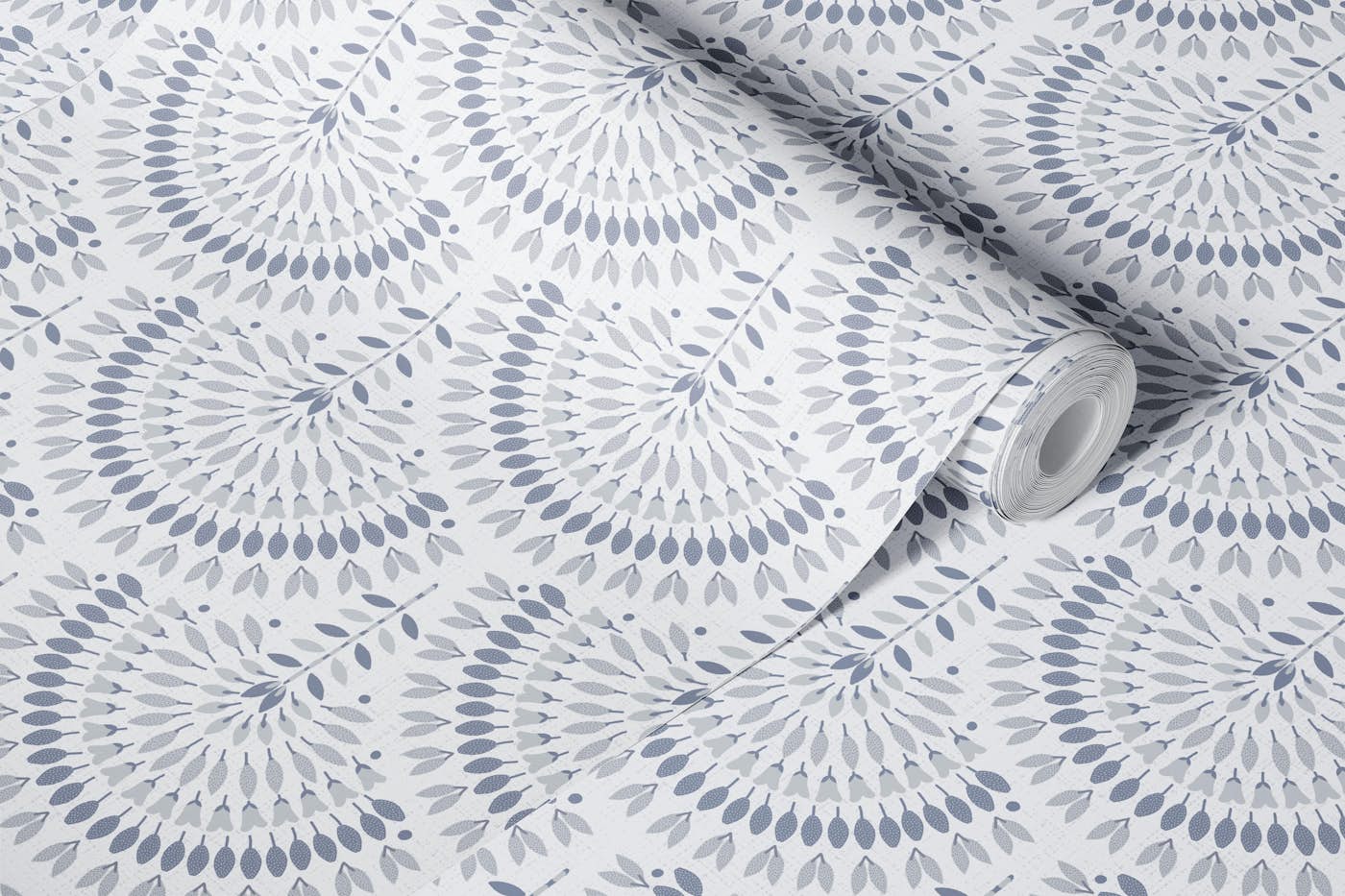 Modern Geometric Art Deco soft grey wallpaper roll