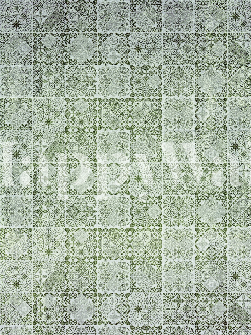 Distressed tiles wallpaper in a stylish room