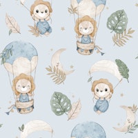 Leo Moon Boy - blue behang