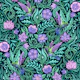 Hummingbird Chintz in Teal and Purple