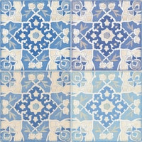 mediterranean italian tiles mix blue carta da parati