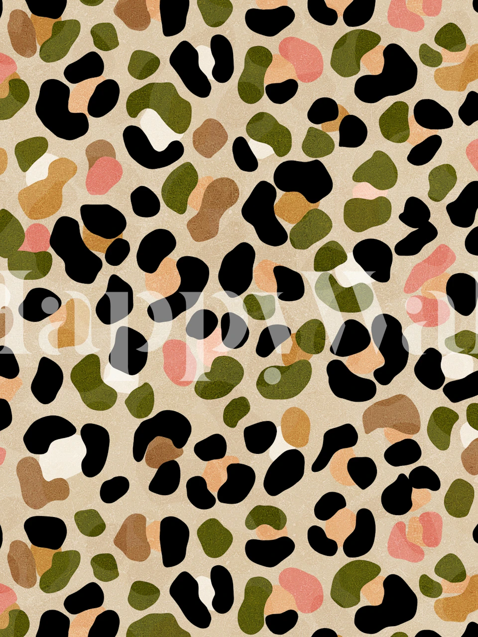 Earthy Boho Safari Spots wallpaper in a room