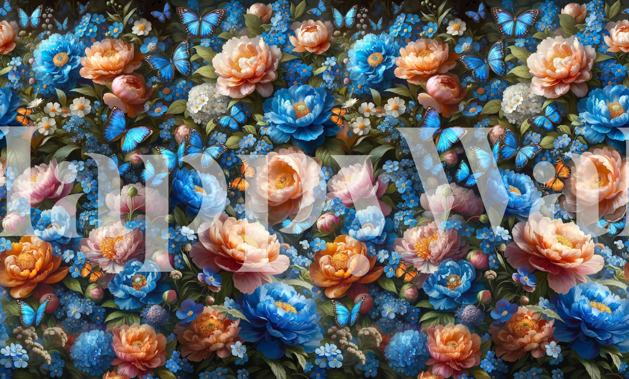 Paradise Butterfly Garden wallpaper in een kamer