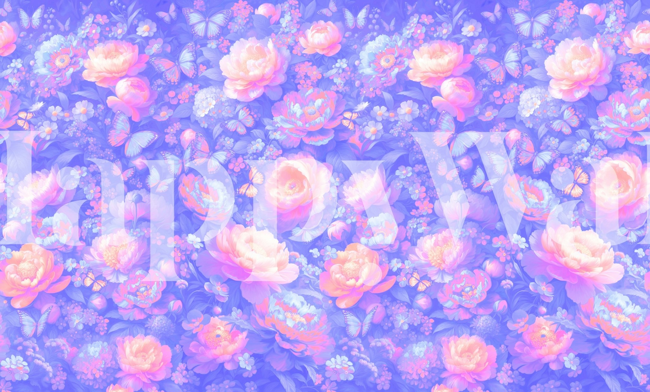 Paradise Garden Neon Vaporwave wallpaper design