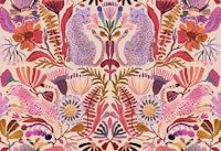 Vintage Cheetahs in Lush Jungle cream tapete