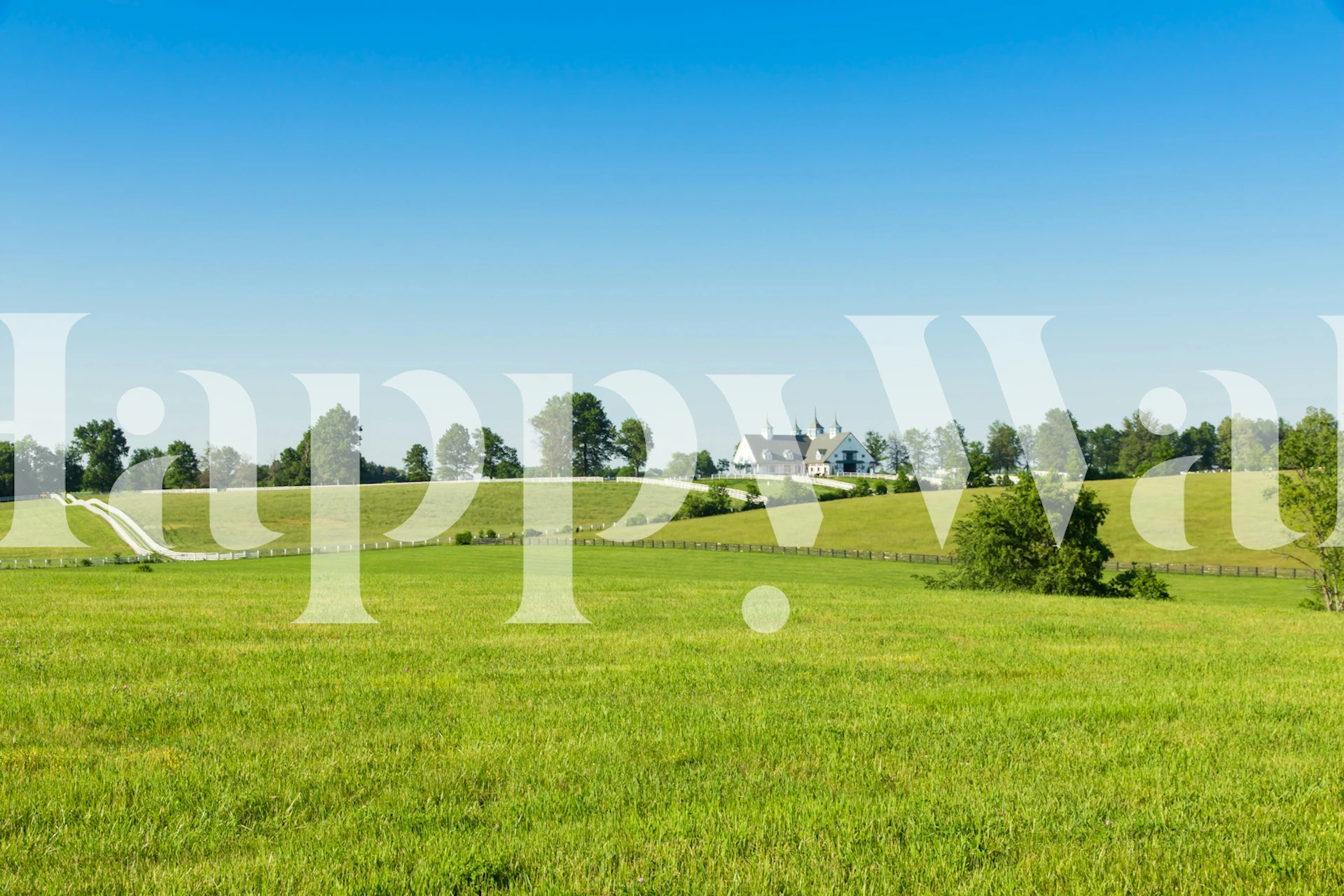 Green rolling hills under clear blue sky wallpaper