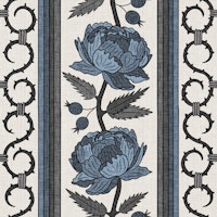 Roses and Thorns Stripe - Slate Blue & Gray carta da parati