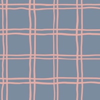 Petrol blue grey and pink hand drawn check wallpaper