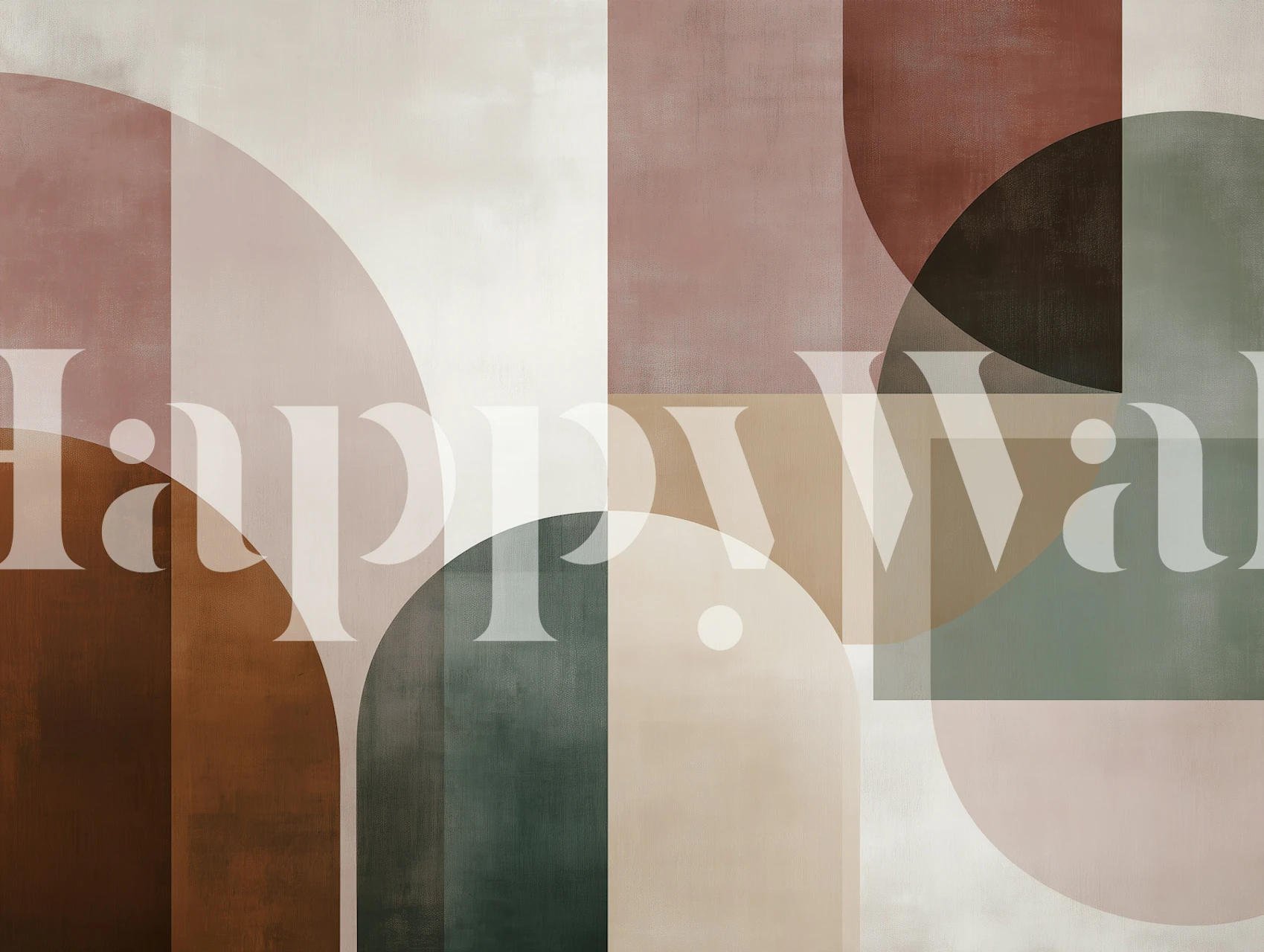 Modern Earthy Shapes wallpaper in a room