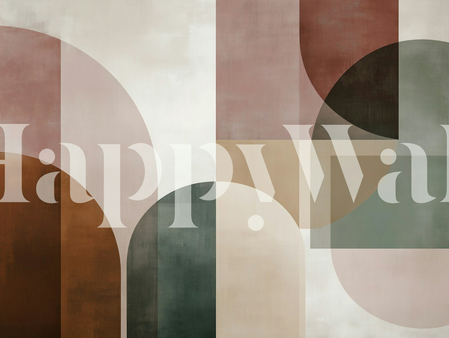 Modern Earthy Shapes wallpaper in a room