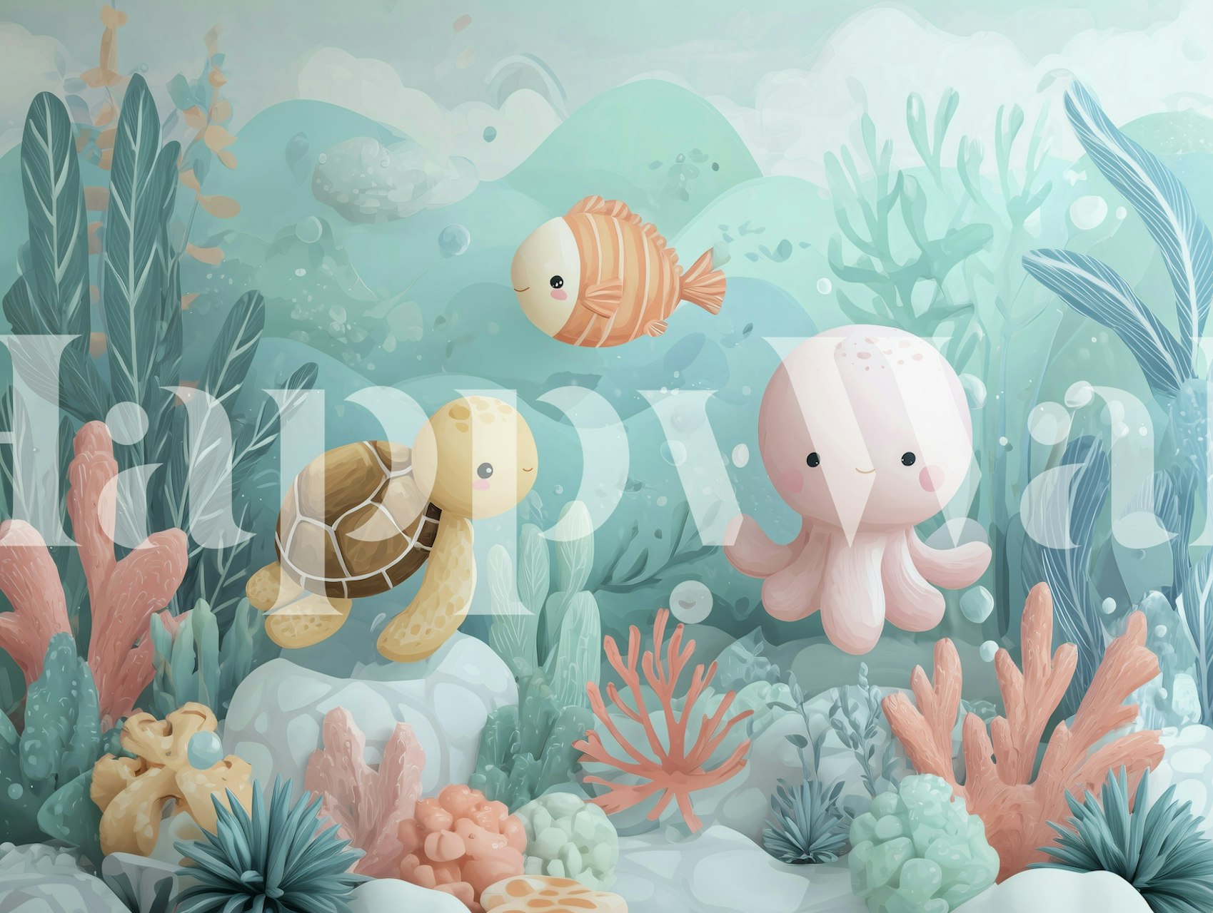 Underwater Friends Adventure wallpaper design