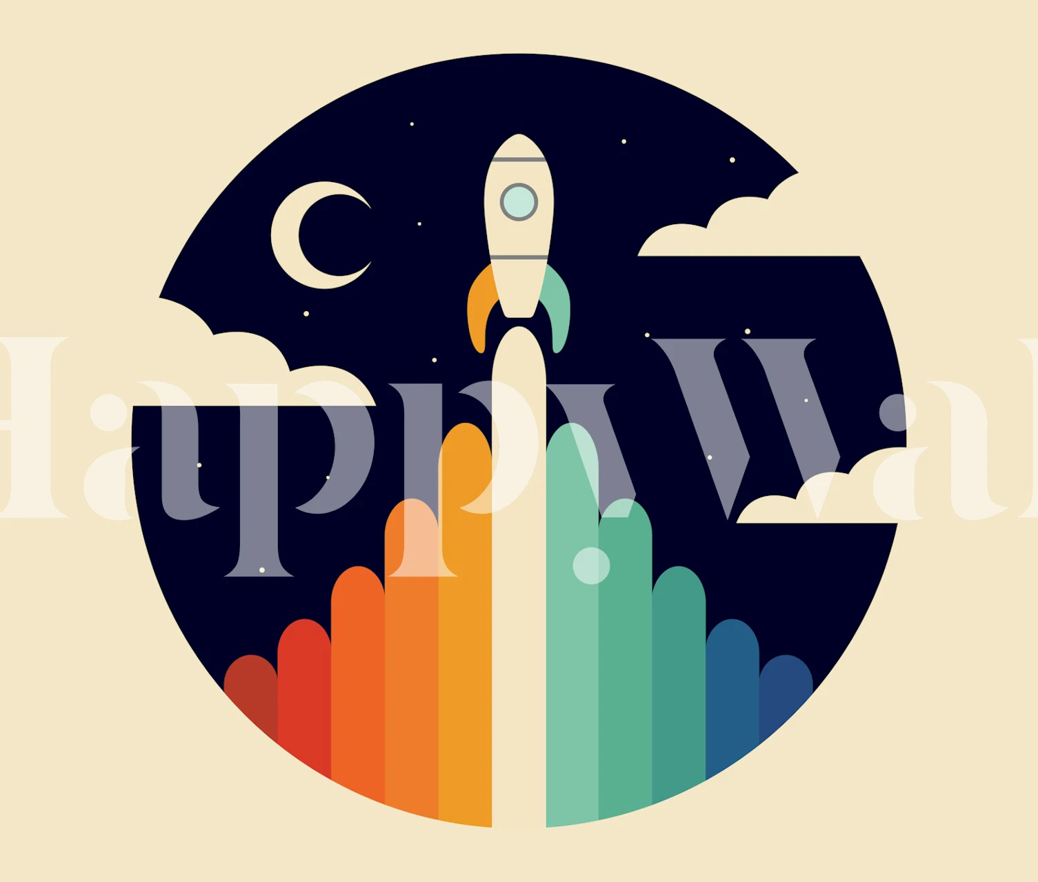 Rocket wallpaper design in a room