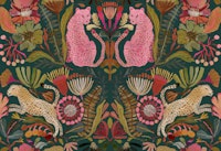 Vintage Cheetahs in Lush Jungle Emerald green ταπετσαρία