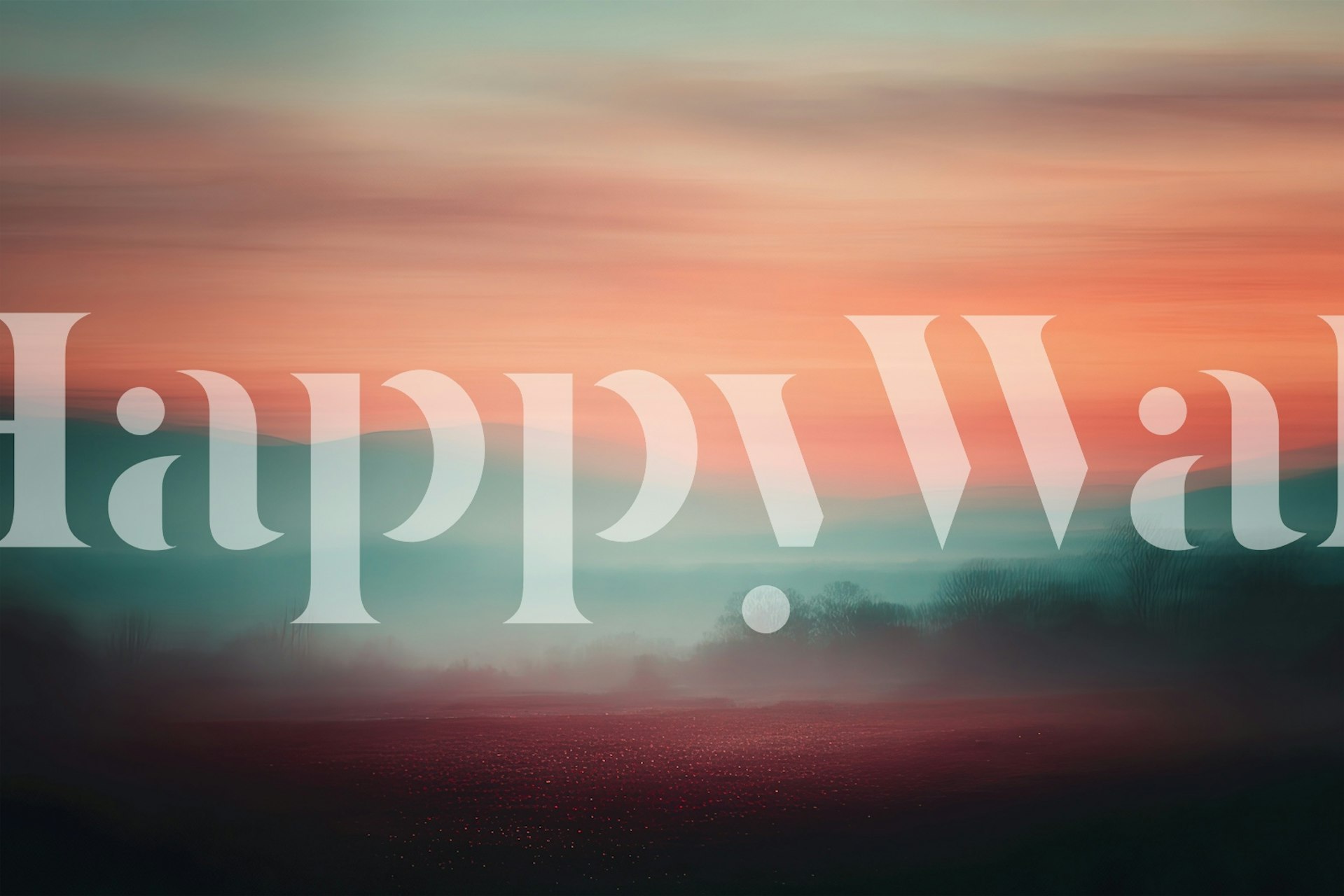 Tapeta Dreamy Blurred Horizon που προβάλλεται σε ένα δωμάτιο