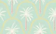 Boho palm trees in pink cream on mint green