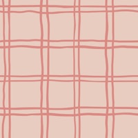 Pastel blush pink hand drawn check behang