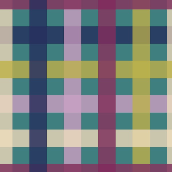 Moody gingham teal lilac and navy check