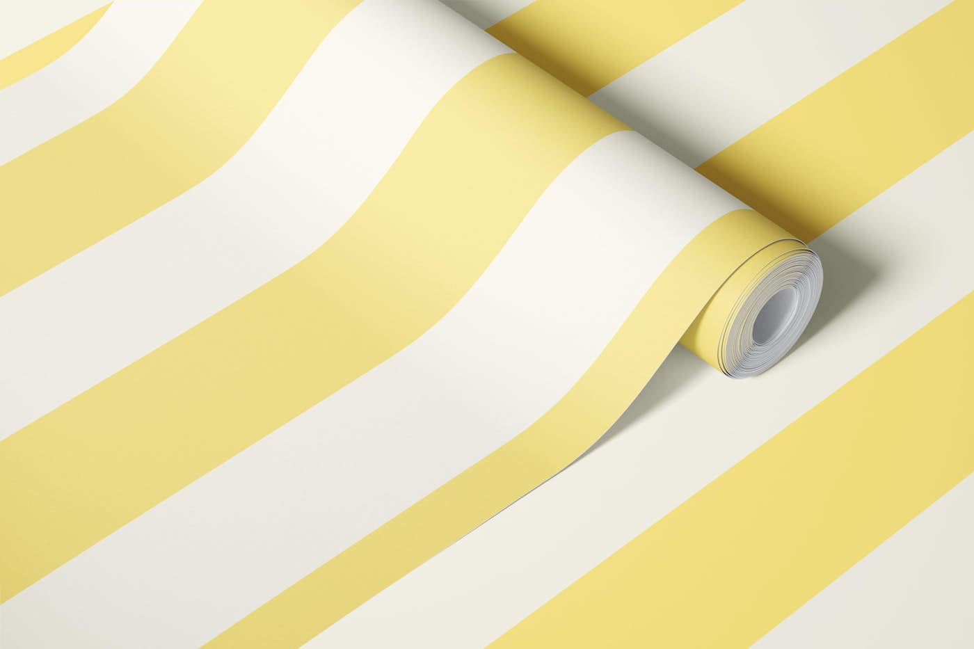 Gelato yellow awning stripe wallpaper roll