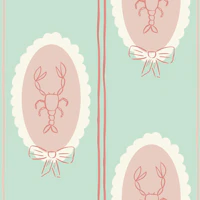 Quirky mediterranean Lobster stripe frames tapety